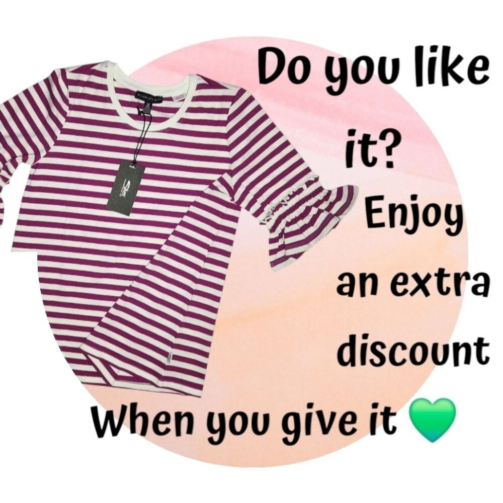 NWT Silver Jeans Co Girls Blouse Strips Pink White Ruffle Sleeve Top Kids Size L - Picture 10 of 10